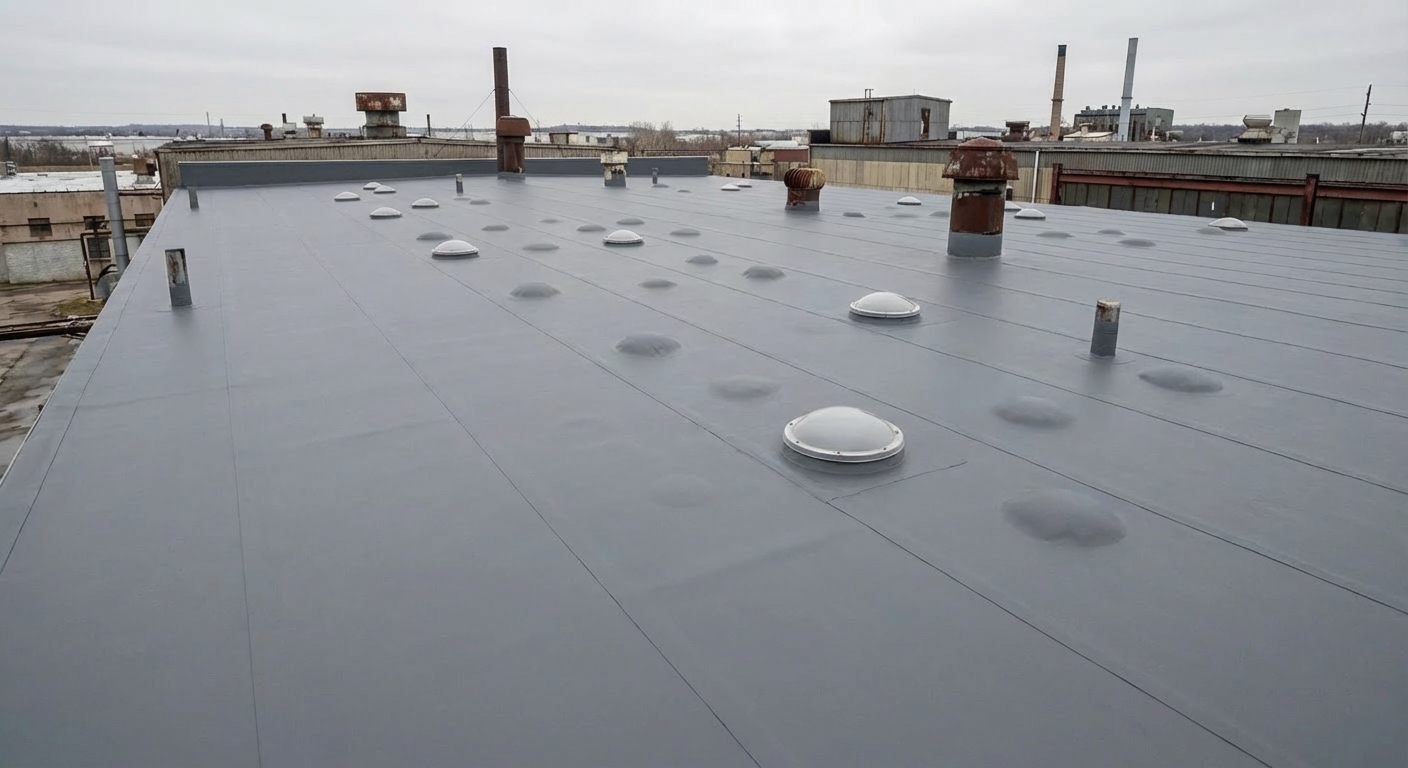 Toiture-terrasse après étanchéité — membrane polyuréthane