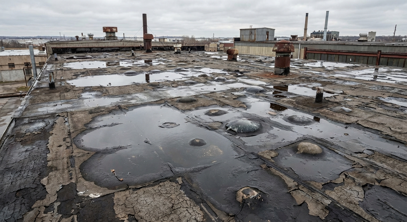 Toiture-terrasse avant étanchéité — surface dégradée