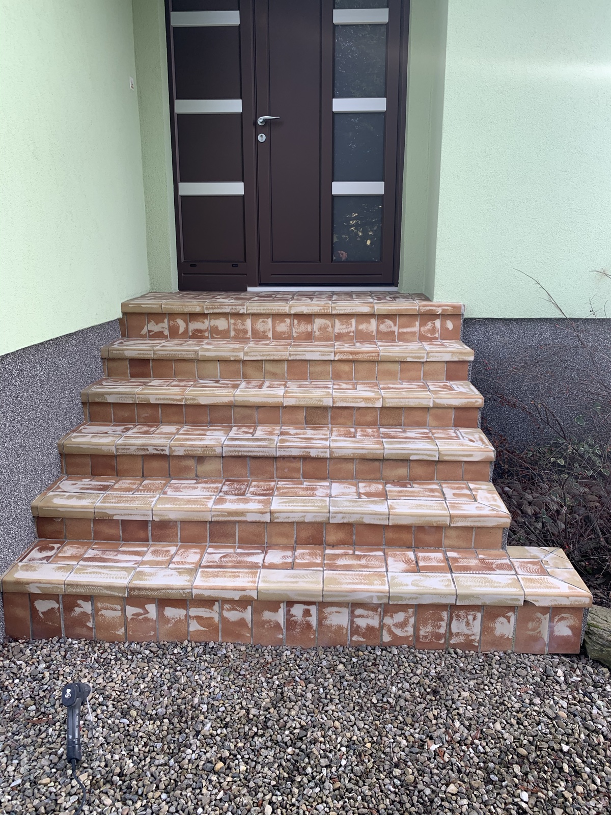 Escalier extérieur garage — avant travaux