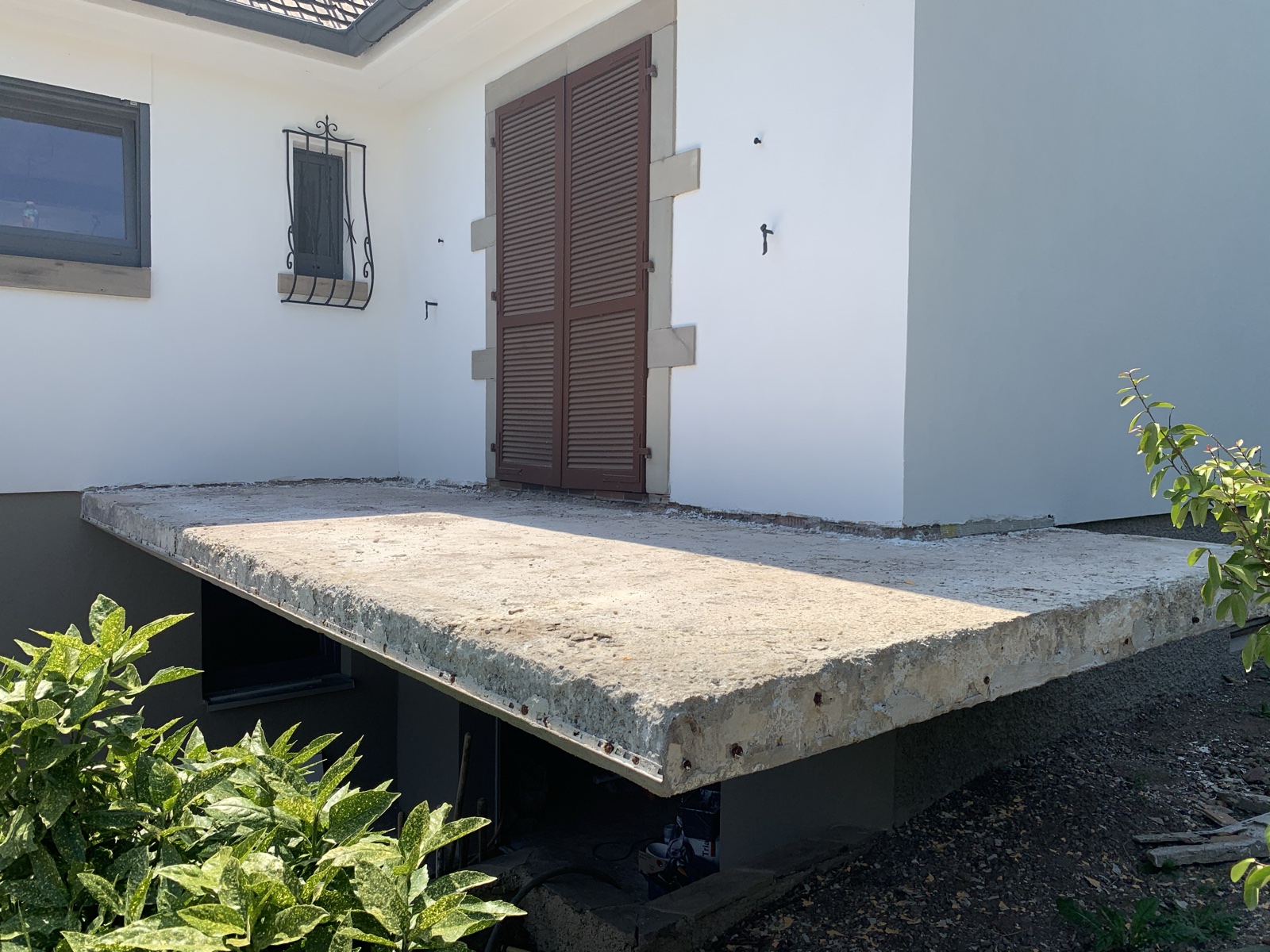 Terrasse en surélévation — avant travaux